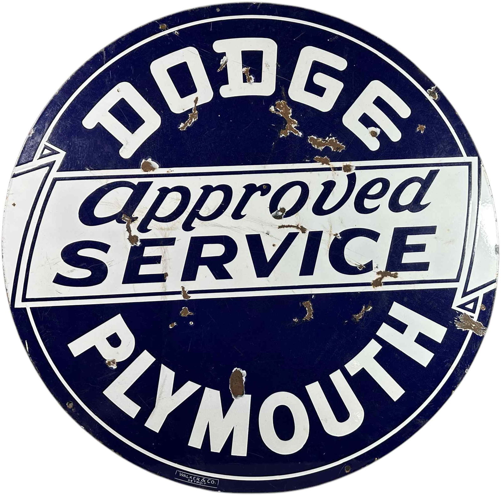 PORCELAIN DODGE PLYMOUTH DEALER SIGN (1 of 9)