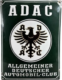PORCELAIN ADAC GERMAN AUTO CLUB SIGN