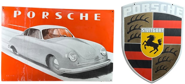 PORCELAIN PORSCHE AUTOMOTIVE SIGNS