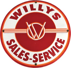 WILLY SALES SERVICE PORCELAIN SIGN