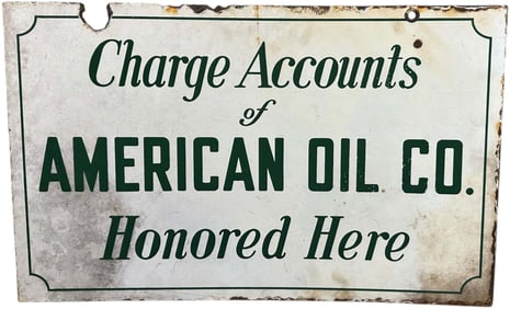 PORCELAIN AMERICAN OIL CO. SIGN