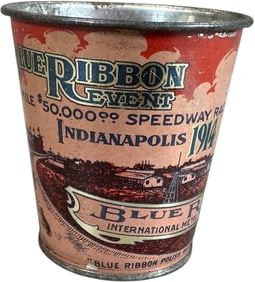 1914 INDY 500 BLUE RIBBON SOUVENIR CUP
