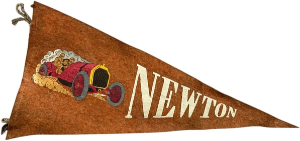 EARLY NEWTON AUTOMOTIVE RACE FELT PENNANT
