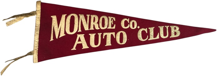 MONROE COUNTY AUTO CLUB FELT PENNANT