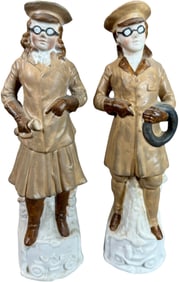 BISQUE CHAUFFER DRESSED CHILDREN FIGURINES