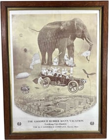 FRAMED BF GOODRICH AIRSHIP ADVERTISING POSTER