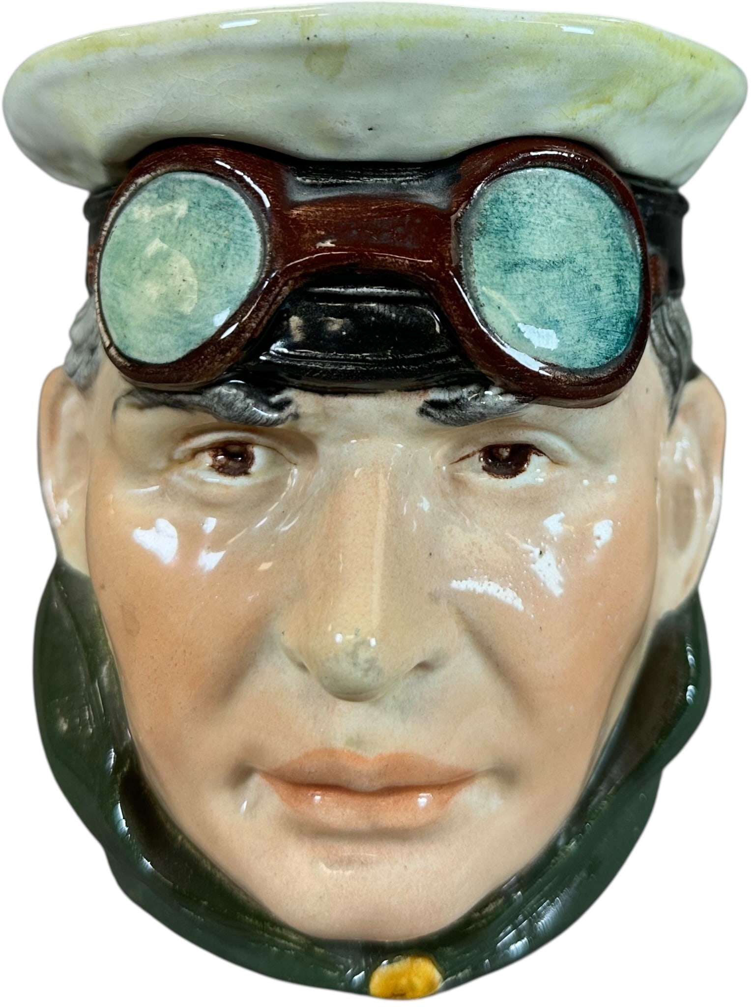 CHAUFFER BUST MAJOLICA CERAMIC TOBACCO JAR (1 of 6)