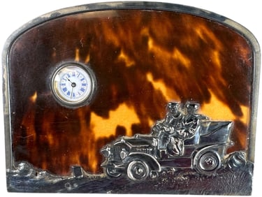 AUTOMOBILE TORTOISE SHELL DESK CLOCK