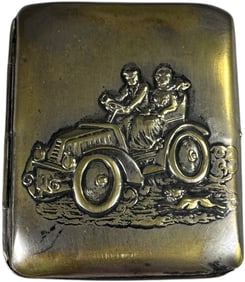 EMBOSSED AUTOMOTIVE THEME CIGARETTE CASE