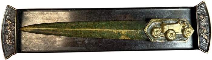 AUTOMOTIVE THEME LETTER OPENER W/ TRAY
