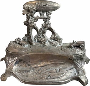 PATRIE AIRSHIP & AUTOMOTIVE DESKTOP INKWELL