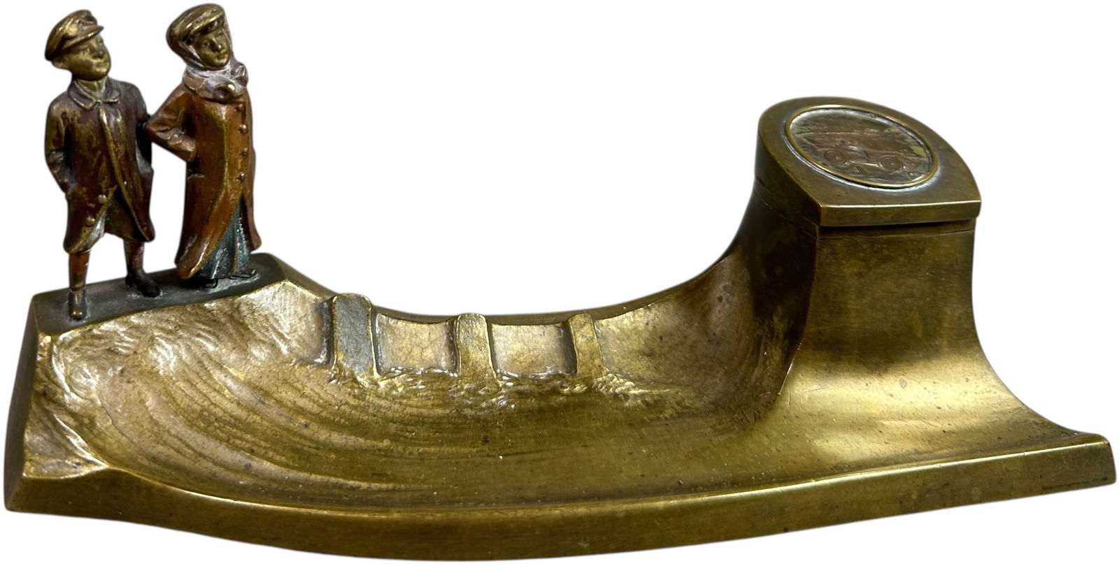 AUTOMOTIVE THEME PEN & INKWELL DESK PIECE (1 of 7)