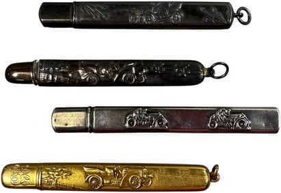 FOUR AUTOMOTIVE THEME TRAVEL PENCIL CASES