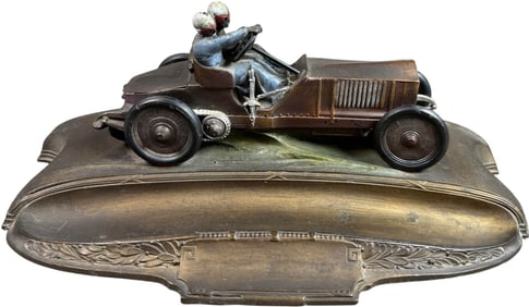 AUTOMOTIVE THEME PEN & INKWELL DESK PIECE