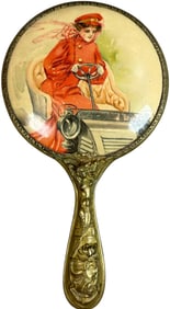 CELLULOID AUTOMOTIVE THEME HAND MIRROR
