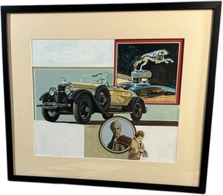 FRAMED T. HOYNE ORIGINAL 1926 LINCOLN ROADSTER