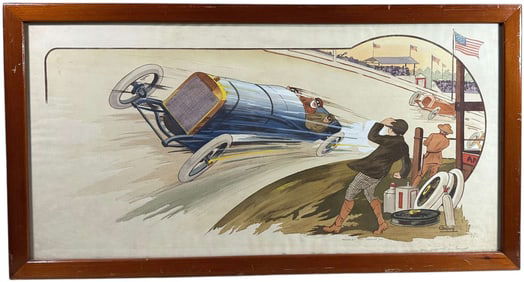 FRAMED GAMY PEUGEOT RACE TRACK PRINT