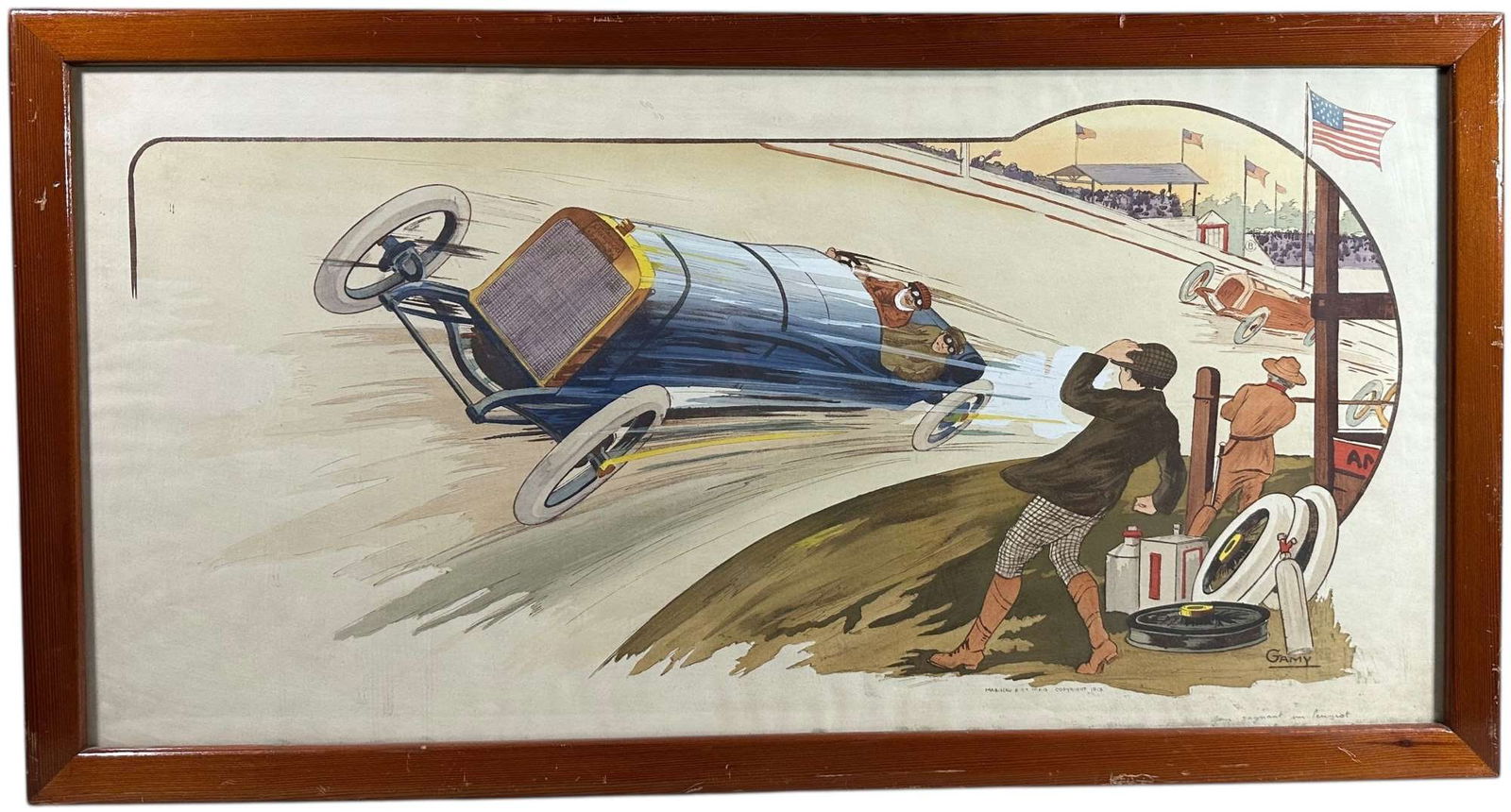 FRAMED GAMY PEUGEOT RACE TRACK PRINT (1 of 5)