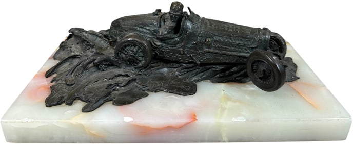 LAWRENCE BRAUN BRONZE ON MARBLE SCULPTURE