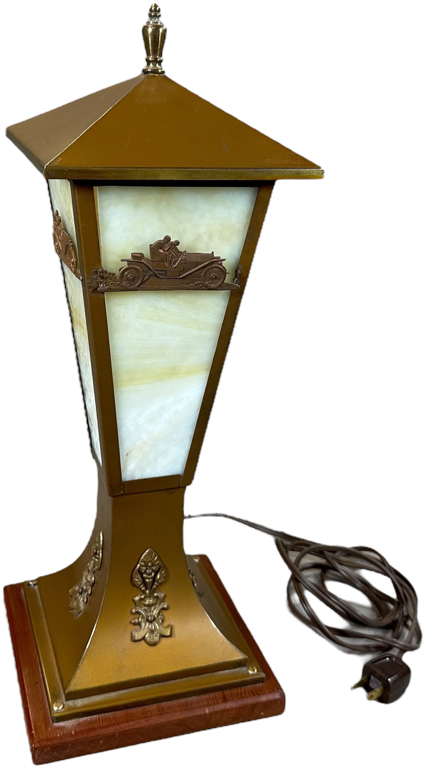 SLAG GLASS AUTOMOTIVE THEME DESK LAMP (1 of 4)