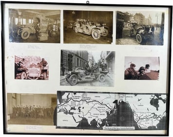 1908 NYC TO PARIS RACE PHOTOGRAPH COLLAGE
