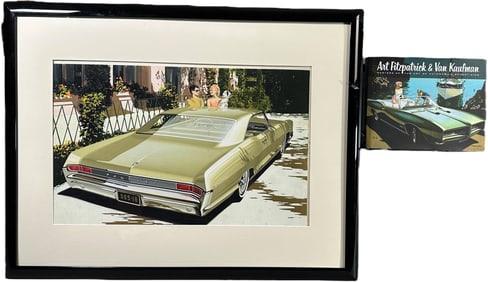 FRAMED 1965 PONTIAC BY ART FITZPATRICK W/ BOOK