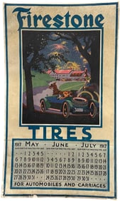 FIRESTONE TIRES CALENDAR POSTER 1917