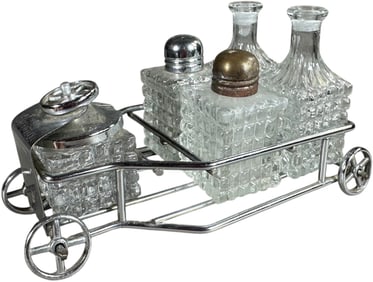 WIRE & GLASS AUTOMOTIVE THEME CONDIMENT SET