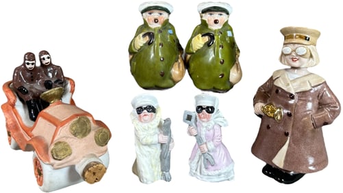 CERAMIC CHAUFFER FIGURINE GROUPING