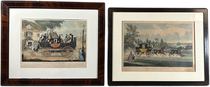 FRAMED SOUTHAMPTON COACH & STEAM CARRIAGE