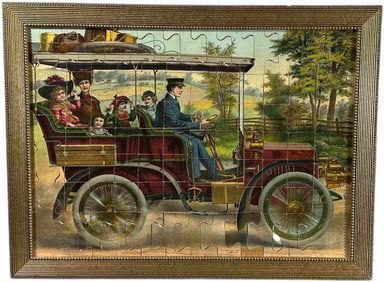 FRAMED MCLOUGHLIN BROS TOURING CAR PUZZLE
