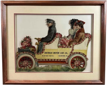 FRAMED DEITRICH MOTOR CAR CO CARDBOARD CUTOUT