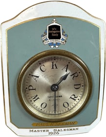 1926 PACKARD MASTER SALESMAN ENAMELED AWARD CLOCK
