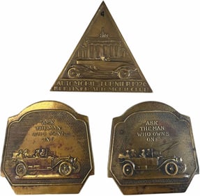 THREE BRONZE AUTOMOBILE PAPERWEIGHTS