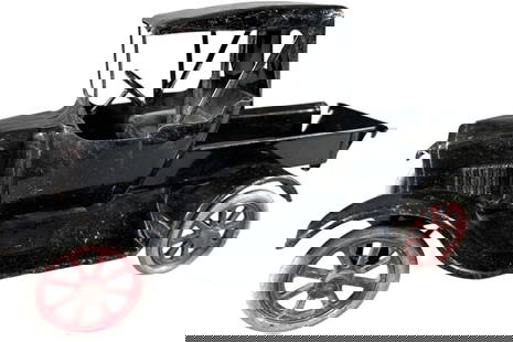 BUDDY L FLIVVER PICKUP TRUCK: 419. BUDDY L FLIVVER PICKUP TRUCK | 12" l. | Original decal at underside worn, typical playwear to authentic paint (Very Good to Excellent Condition) | $400 - $800