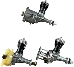 THREE COX MODEL AIRPLANE ENGINES