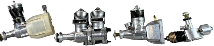 FOUR K&B MODEL AIRPLANE ENGINES