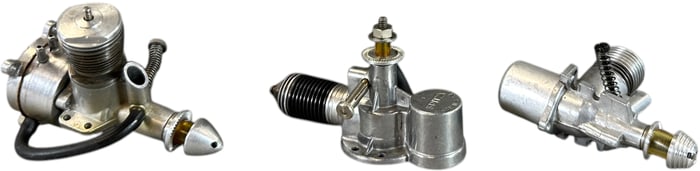 THREE MODEL AIRPLANE ENGINES