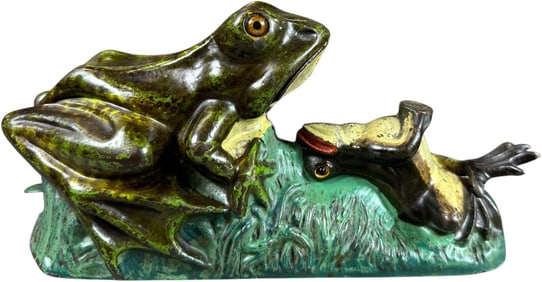 TWO FROGS MECHANICAL BANK