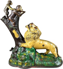 LION AND MONKEYS MECHANICAL BANK