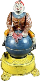 CLOWN ON GLOBE MECHANICAL BANK