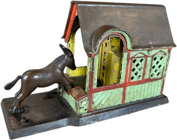 MULE ENTERING BARN MECHANICAL BANK
