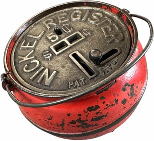 5-CENT REGISTERING BEAN POT STILL BANK