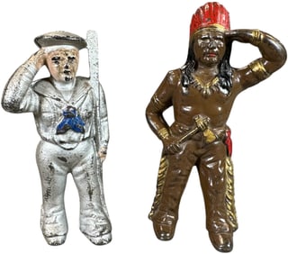 INDIAN W/ SALUTING SAILOR STILL BANK
