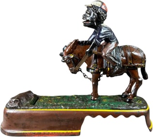 SPISE A MULE MECHANICAL BANK - JOCKEY