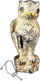 OWL SLOT IN BOOK MECHANICAL BANK