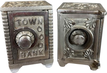 TOWN BANK W/ STARS & MOON SAFE STILL BANK