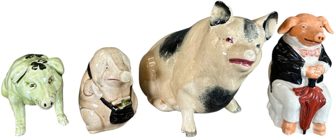 FOUR PIG THEME CERAMIC STILL BANKS