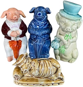 FOUR PIG THEME CERAMIC STILL BANKS