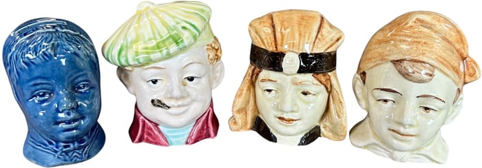 FOUR CHILDREN BUST CERAMIC STILL BANKS